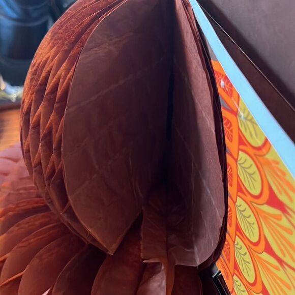 Vintage Hallmark honeycomb Thanksgiving turkey & Santa Christmas Card holder - Picture 10 of 11